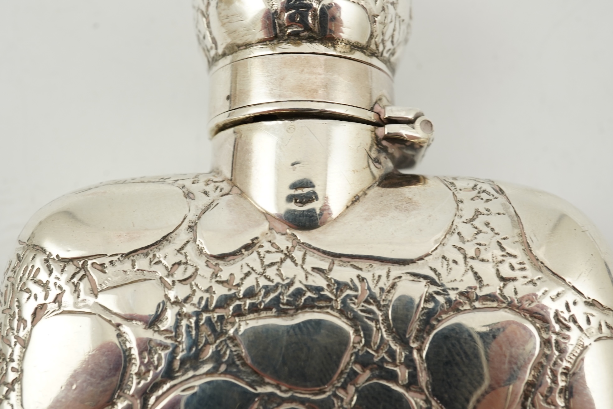 A late Victorian silver hip flask, maker George Heath?